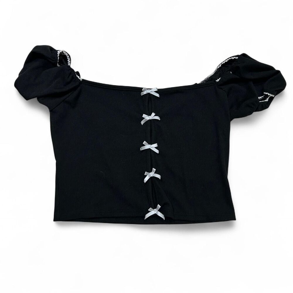 Black Milkmaid Top - Picture 1 of 5